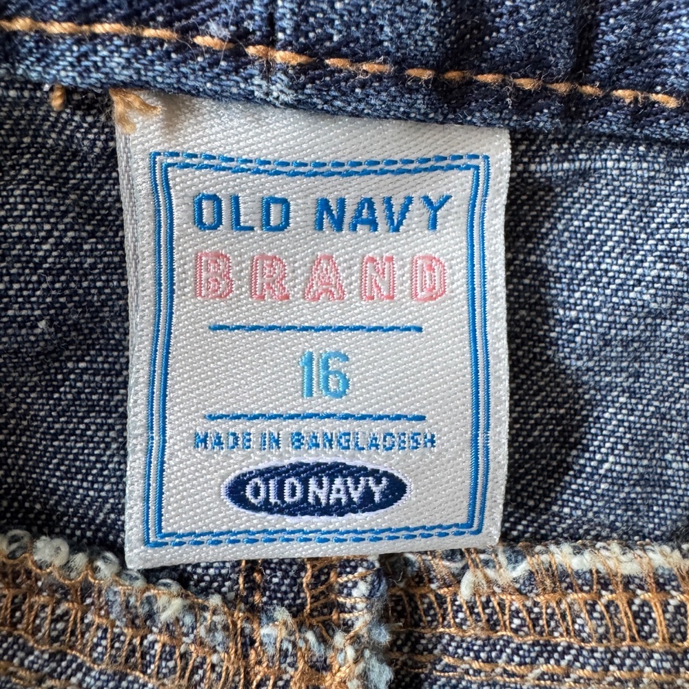 Vintage Y2K Old Navy Women's Denim Midi Jean Skirt Blue Size 16 Pockets 1/2 Slit - Picture 2 of 13